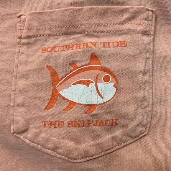 Southern Tide The Skipjack Pocket T Shirt Men's Small Unisex Peach - Picture 7 of 7